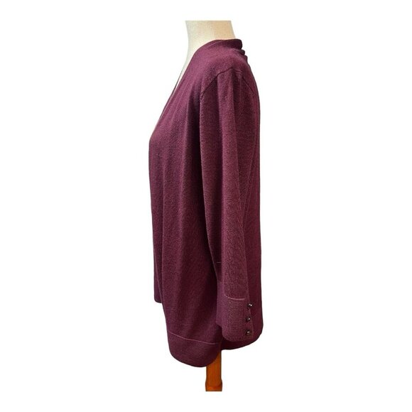 Evolution by Cyrus Womens Cardigan~Size M~Burgandy Soft Open Front~NWT L1 06 - Picture 7 of 10
